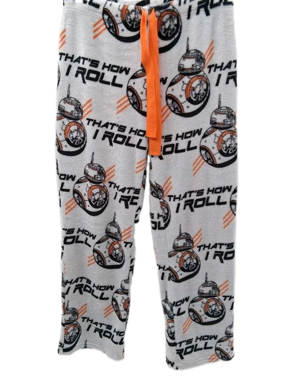 Star Wars BB-8 Pajama Pants Women's Small 4-6 White That’s How I Roll Lounge